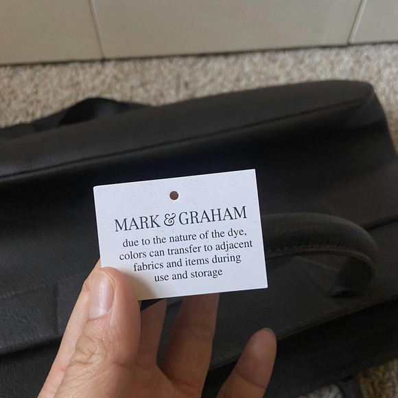 Mark & Graham Leather Briefcase Bag Chocolate Brown Shoulder Side Bag - Picture 9 of 16